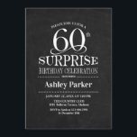 Förbluffande 60:e Födelsedagsfesten - Svartvit Inbjudningar<br><div class="desc">Rustic Surprise 60:e födelsedagshälsinbjudan. Elegantens klassutformning i vit och svart mönster. Elegantens skriptteckensnitt för funktioner. Berätta om du behöver anpassa dig ytterligare.</div>