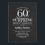 Förbluffande 60:e Födelsedagsfesten - Svartvit Inbjudningar<br><div class="desc">Rustic Surprise 60:e födelsedagshälsinbjudan. Elegantens klassutformning i vit och svart mönster. Elegantens skriptteckensnitt för funktioner. Berätta om du behöver anpassa dig ytterligare.</div>