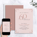Förbluffande 60 & Fabulous  Rosa & Black Birthday Inbjudningar<br><div class="desc">Det är en speciell överraskning på 60-årsdagen, och det är dags att fira! Vill du kasta den bästa basen i stan? Se till att den startar med det högsta av stil med denna 60 & Fabulous Rosa & Black Calligraphy Birthday-inbjudan. Det kommer säkert att ange tonen för ett glamoröst firande....</div>