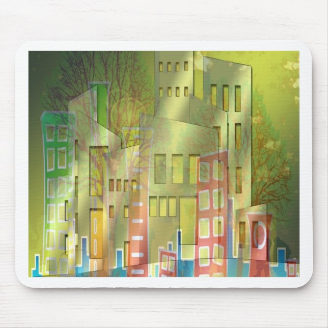 Förbluffande arkitektur, cityscape Art-tillbehör Musmatta (Framsidan)