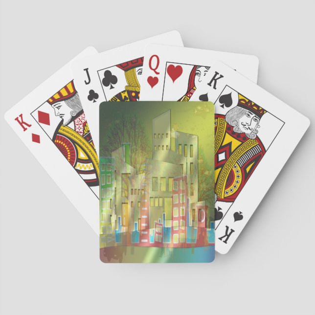 Förbluffande arkitektur, cityscape Art-tillbehör Spel Kort (Baksidan)