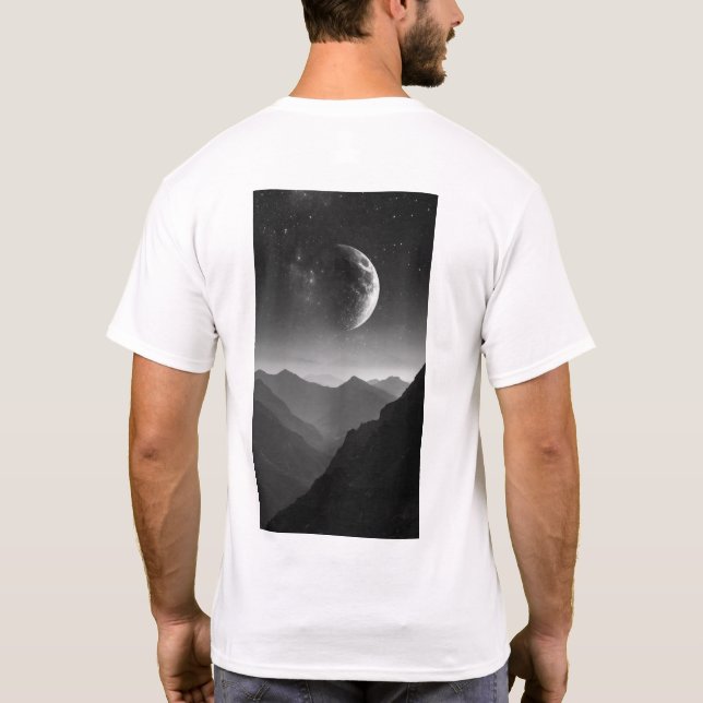 Förbluffande bergsvy - naturfoto T-Shirt (Baksida)