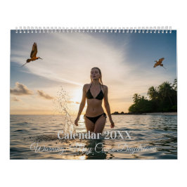 Förbluffande bikini-modellkalender - Tropiskt Kalender