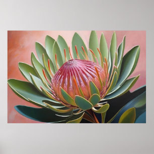 Förbluffande Blommigt för målning av te Vibrant Poster