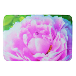 Förbluffande Dubbla Rosa Peony Flower Detail Badrumsmatta