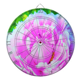 Förbluffande Dubbla Rosa Peony Flower Detail Darttavla