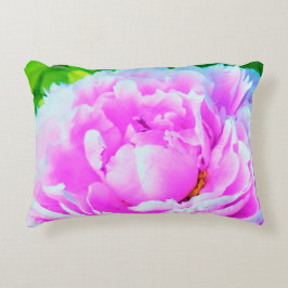 Förbluffande Dubbla Rosa Peony Flower Detail Prydnadskudde