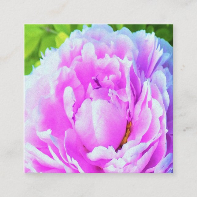 Förbluffande Dubbla Rosa Peony Flower Detail Rabattkort (Framsida)