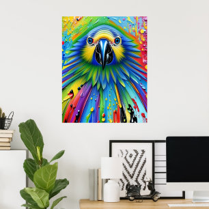 Förbluffande färgfull platterfärgad färgmålarfärg poster