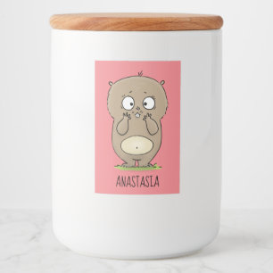 Förbluffande, förträfflig tecknad av knubbig hamst mat etikett