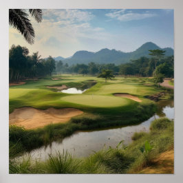 Förbluffande golfbanans landskapsavtryck poster
