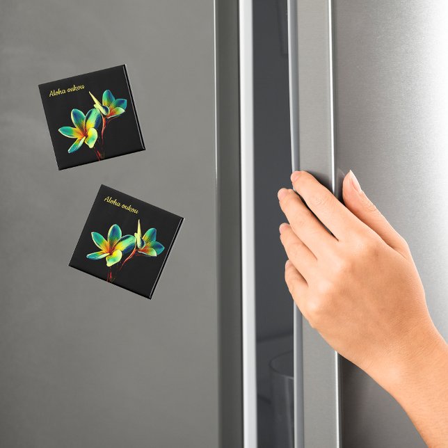 Förbluffande magnet för Plumeria-vattenfärgstema (Skapare uppladdad)