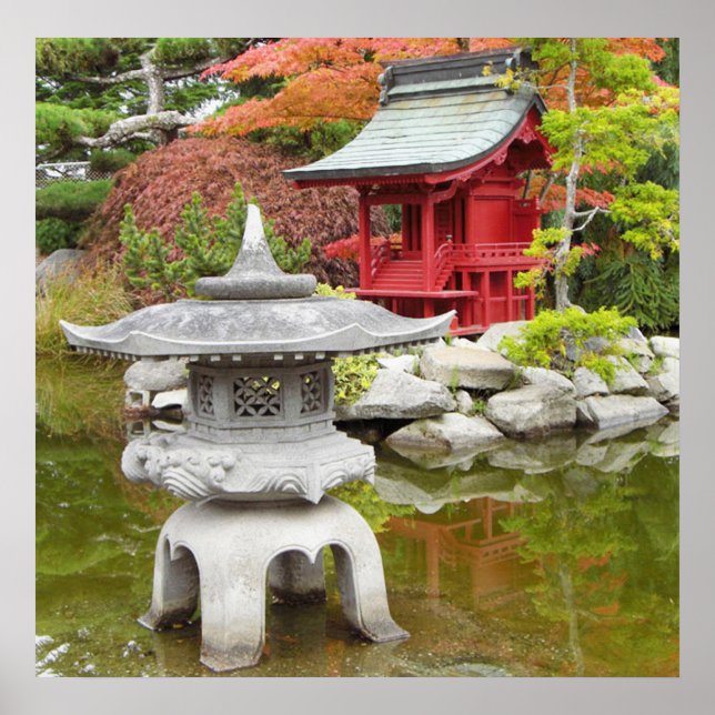 Förbluffande Meditation Garden Poster (Framsidan)