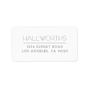 Förbluffande modern vit och svart adressetikett
