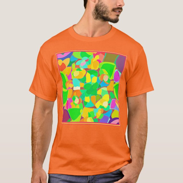 Förbluffande Mönster Färg Art T Shirt (Framsida)