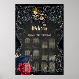 Förbluffande mörk, god bröllop-design med döskalla poster
