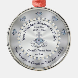 Förbluffande Personlig, kristna Bröllop-prydnadsfö Julgransprydnad Metall