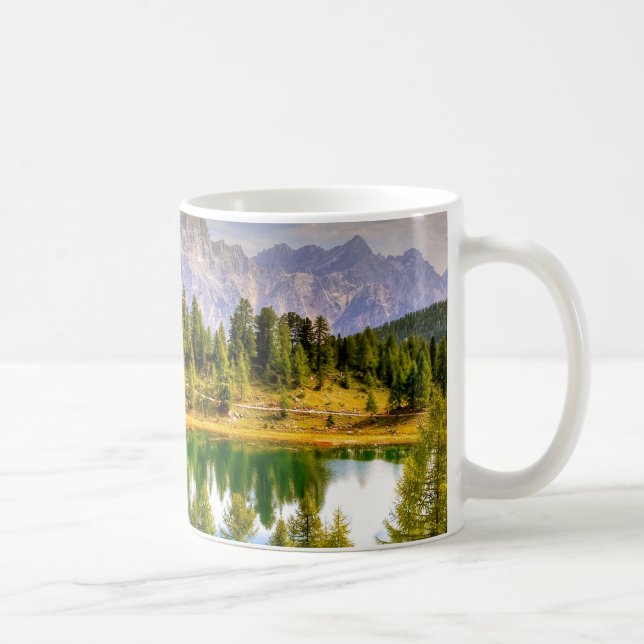 Förbluffande scenvy över Dolomitbergens Italien Kaffemugg (Höger)