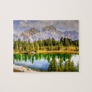 Förbluffande scenvy över Dolomitbergens Italien Pussel
