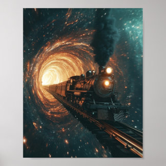 Förbluffande Sci-Fi Steampunk Tåg Poster tidsresor