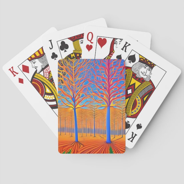 Förbluffande skog i modern konst casinokort (Baksidan)