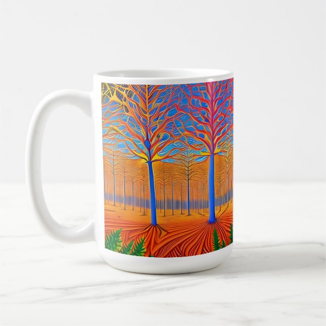 Förbluffande skog i modern konst kaffemugg (Vänster)