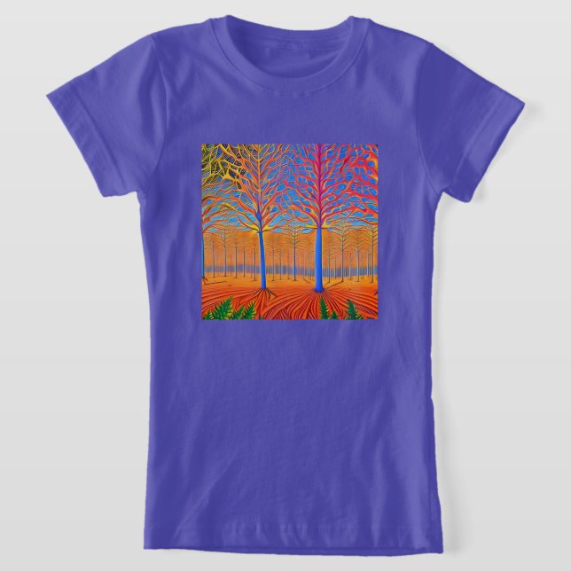 Förbluffande skog i modern konst t shirt (Laydown)
