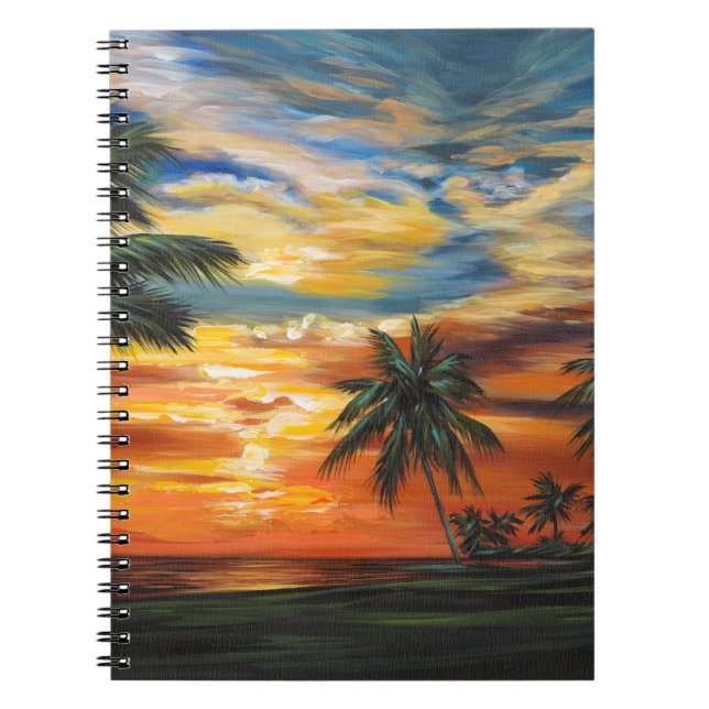 Förbluffande Tropical Sunset Anteckningsbok (Framsidan)