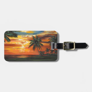 Förbluffande Tropical Sunset Bagagebricka