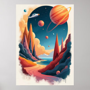 Förbluffande utrymme Poster tema med liggande