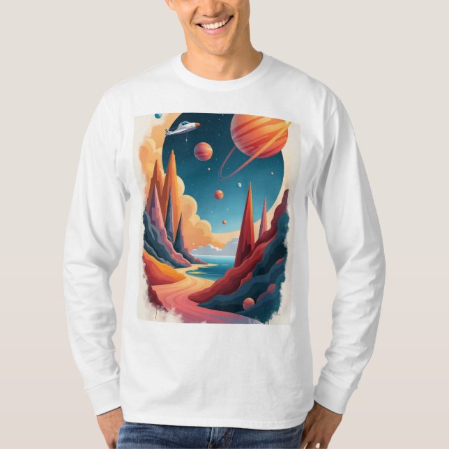 Förbluffande utrymme Poster tema med liggande T Shirt (Framsida)
