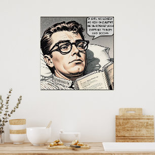 Förbränd med Bokar 1950 års Romantik-Tecknad Poste Poster