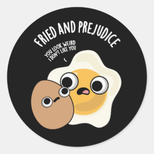 Förbränd och fördomsfri Mörk BG för Egg Pun Runt Klistermärke