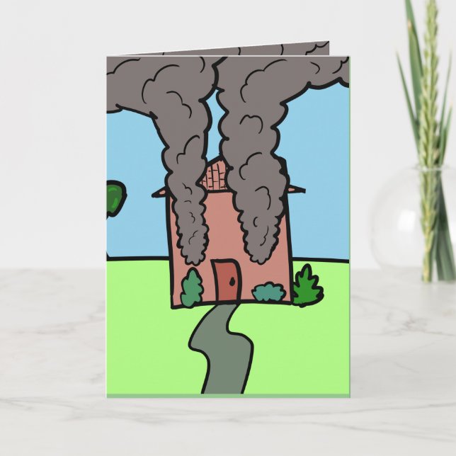 Förbränning av födelsedagskort i huset tack kort (Framsida)