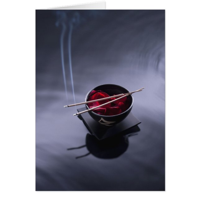 Förbränning av känslolöshet ovanpå tarmen på petal hälsningskort (Framsidan)