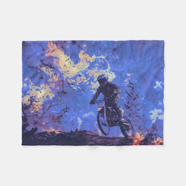 Förbränningsbanor - Dirt-cycle Rider Fleecefilt (Framsidan (Horisontell))