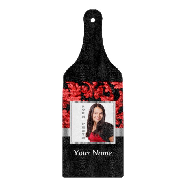 Förbränningsmall för röd och svart blommigt (Framsidan)