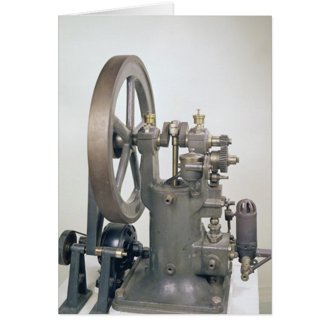 Förbränningsmotor, 1876 hälsningskort (Framsidan)