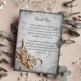 Förbränt Guld på Antique Parchment Bröllop Tack Kort