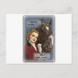 Förbrukade vara rik, köpte en häst vykort