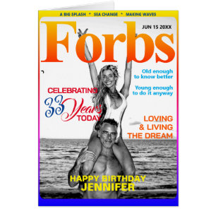 Forbs (Forbes Parody) Birthday-Photo-Message-Age Hälsningskort