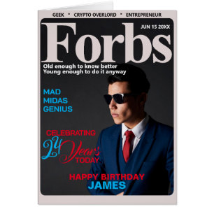Forbs Parody Blank Inside Birthday-Photo Age Hälsningskort