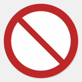 Förbud eller förbud mot symboler runt klistermärke