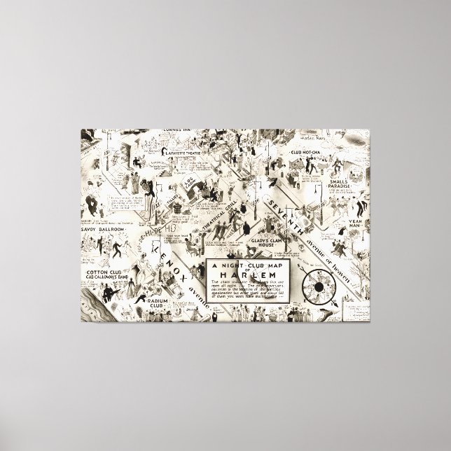 Förbud Era Harlem, New York Speakeasy Karta Canvastryck (Framsida)