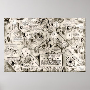 Förbud Era Harlem, New York Speakeasy Karta Poster