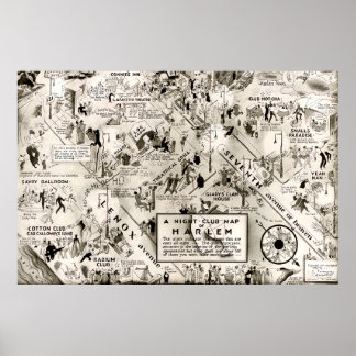 Förbud Era Harlem, New York Speakeasy Karta Poster