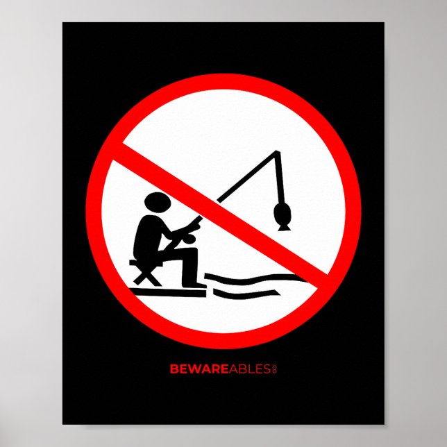 Förbud mot fiske på fisketecken lustig fisk upphör poster (Framsidan)