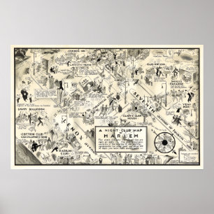 FÖRBUD MOT HARLEM NIGHTLIFE KARTA 1926 POSTER