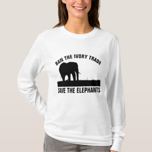 FÖRBUD MOT IVORHANDEL, SPARA AV ELEPHANTS T-shirts