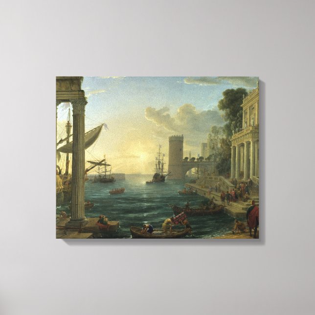 Förbud mot Sheba-drottningen - Claude Lorrain Canvastryck (Framsida)
